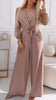 Sequined Top Wide Leg Pants Casual Suit Women