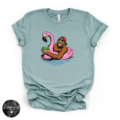 Bigfoot Floating Tee | Funny Summer Sasquatch Graphic T-Shirt
