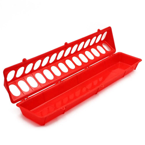Little Giant 20 Plastic Flip-Top Poultry Ground Feeder, Red Chickens Birds