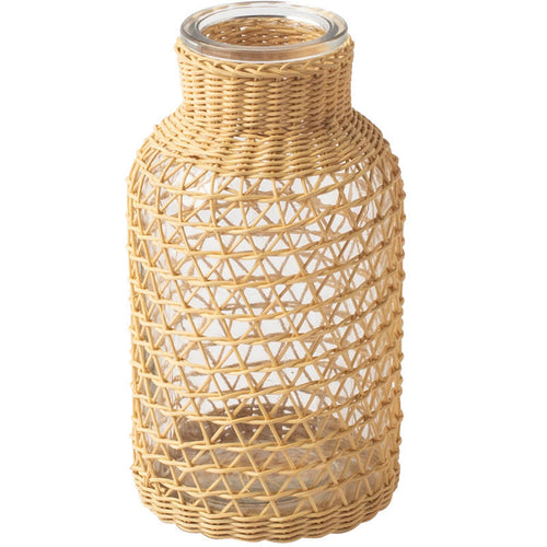 Straw Glass Vase Flower Arrangement Living Room Decoration