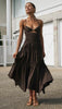 V Neck Back Strap Irregular Long Dress