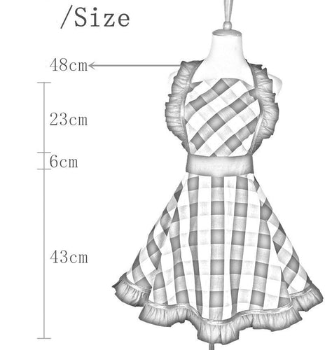 Vintage Plaid Cotton Apron Home Kitchen