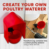 RentACoop DIY Waterer Kit - Auto-Fill Big Cups with Inserts and Anti-Dirt Covers 6 Pack