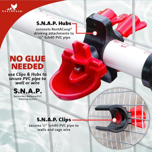 RentACoop Secure Non-Adhesive PVC (S.N.A.P) Watering System Union Tee Pack of 2