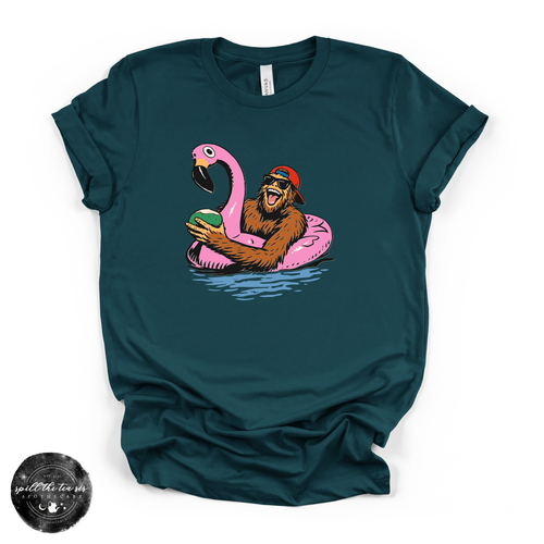 Bigfoot Floating Tee | Funny Summer Sasquatch Graphic T-Shirt