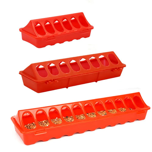Little Giant 20 Plastic Flip-Top Poultry Ground Feeder, Red Chickens Birds 2-Pack