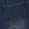 Women's Washed-out Vintage Dark Blue Denim Split Stitching Multi-pocket High Waist Straight All-matching Casual Pants