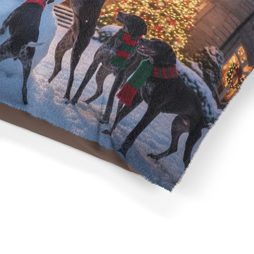 German Shorthaired Pointers Snowman Pet Bed