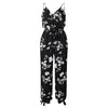 back tether deep V-neck suspender jumpsuit