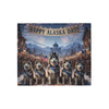 Happy Alaska Day Alaskan Malamutes Blanket
