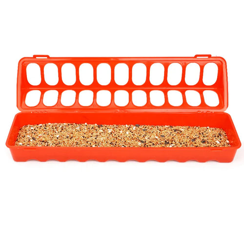 Little Giant 20 Plastic Flip-Top Poultry Ground Feeder, Red Chickens Birds 2-Pack