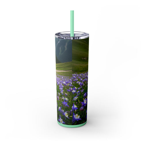 Skinny Tumbler with Straw – 20 oz Stainless Steel Cup