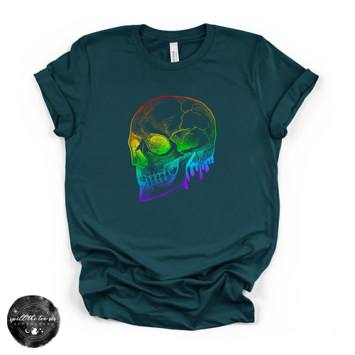 Rainbow Skull Tee | Colorful Gothic Graphic T-Shirt