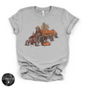 Zombie Bigfoot Farmer Pumpkin Patch Tee | Funny Halloween Farm Graphic T-Shirt