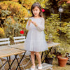 Girls puff sleeve super fairy white gauze skirt