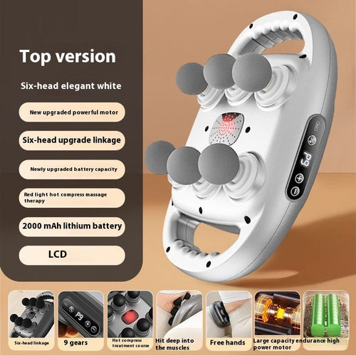 New Six-head Massage Gun Muscle Relax Fascia Grab Deep Muscle-relaxing Tool Neck Cream Deep Massager