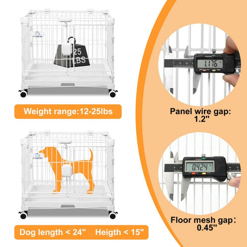 24-30 White Metal Wire Dog Crate DLS2402/DLS3002