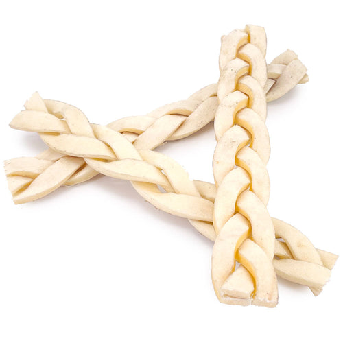 Beef Cheek Braids, Long Lasting Dog Chews, 5-6 Inch, 100 Count Bulk Pack