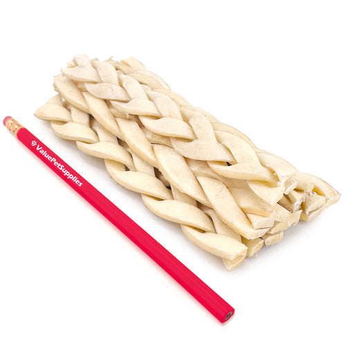 Beef Cheek Braids, Long Lasting Dog Chews, 5-6 Inch, 100 Count Bulk Pack