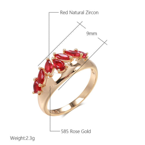 French Retro Red Zircon Ring