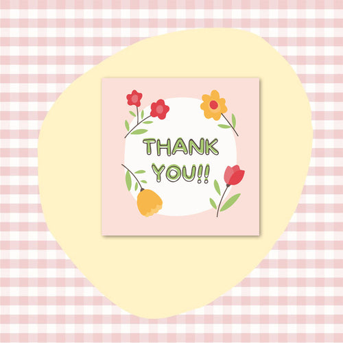 50 PcsPack Square Simple Thank-you Card Coated Paper Business Cards