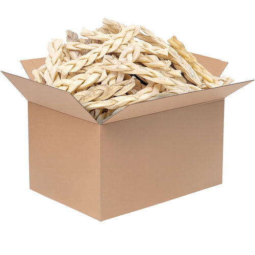 Beef Cheek Braids, Long Lasting Dog Chews, 5-6 Inch, 100 Count Bulk Pack