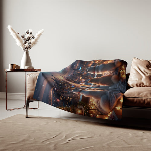 Holiday Nightscape City Lights Blanket