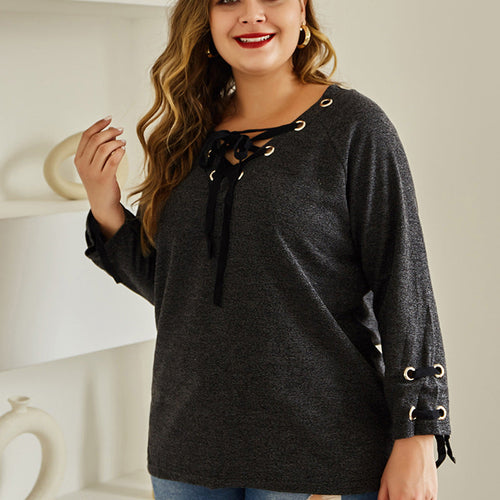 Round Neck T-shirt Plus Fat Plus Size Knitted Top