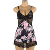Plus Size Embroidery Patchwork Lace Sleeping Dress