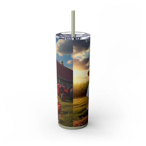 Skinny Tumbler with Straw – 20 oz Stainless Steel Cup