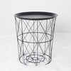 geometric metal bedside table simple storage basket