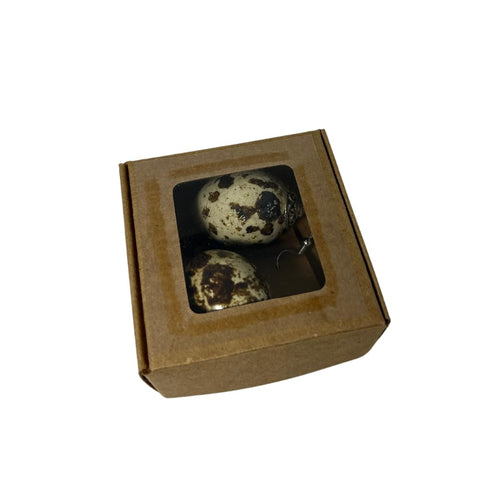 Quail Egg Earrings, Brown