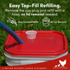 RentACoop 2 Gallon Chicken Waterer with 4 Cups and 4 Nipples - Corner Placement