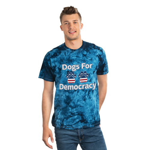 Dogs for Democracy Crystal Tie-Dye Tee Small - 2XL (2 colors)