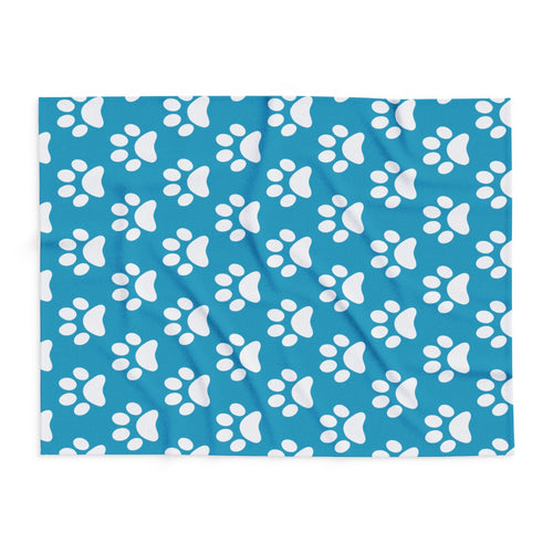 Cozy Paw Print Arctic Human Fleece Blanket