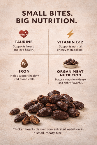 Chicken Hearts for Dogs & Cats | Nutrient-Rich Treat | Whisker & Tail Co.