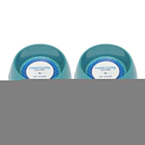 Country Living Set of 2 Natural Fiber Dog Bowls – Teal Blue