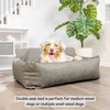 PupProtector™ Faux Cool-to-Touch Vegan Leather Memory Foam Dog Car Bed - Slate Gray