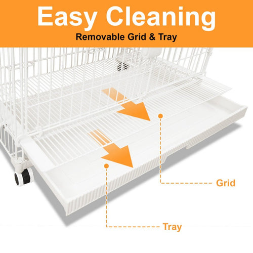 24-30 White Metal Wire Dog Crate DLS2402/DLS3002
