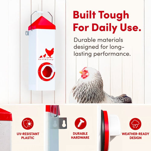 RentACoop 10lb High Rise BPA-Free Single-Port Chicken Feeder