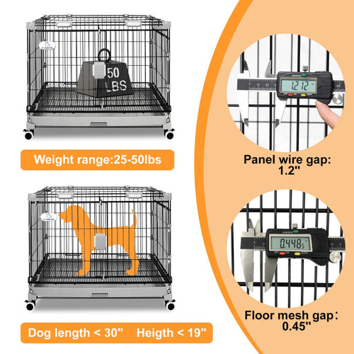 24-30 Black Metal Wire Dog Crate LS-2N01/LS-2.5N01