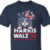 Cat Harris Walz 2024 Shirt | Kamala Harris 2024 Shirt | Democrat Shirt Dark T1402 - KH2