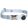 Southern Dawg Seersucker Blue with Skulls Premium Dog Collar