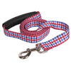 Southern Dawg Gingham Red and Blue Premium Dog Leash