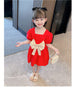 Princess Dress Red Children's Western Style Baby Girl Bow Skirt