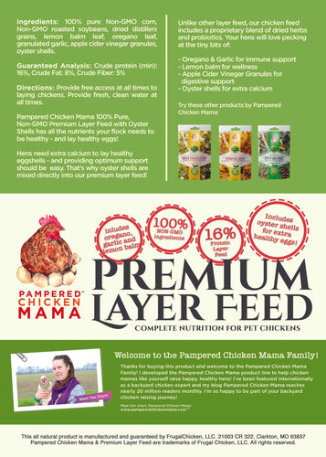 Non-GMO Herbal Layer Feed With Oregano & Garlic - [Oyster Shells Pre-mixed in]