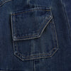 Women's Washed-out Vintage Dark Blue Denim Split Stitching Multi-pocket High Waist Straight All-matching Casual Pants