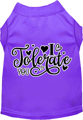 Adorable Cat or Dog Shirt for Pets I Tolerate You