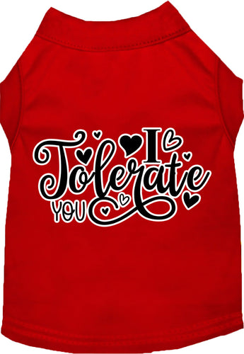 Adorable Cat or Dog Shirt for Pets I Tolerate You