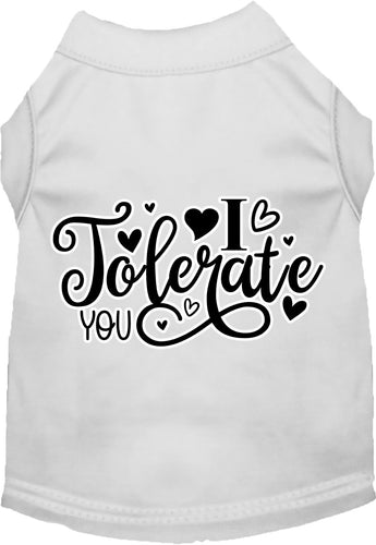 Adorable Cat or Dog Shirt for Pets I Tolerate You